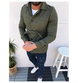 Herren modische und funktionale Trenchcoat-Jacke Aliams – Olivgrün