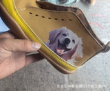 Damen nan knöchelhohe Sneaker mit niedlichem Katzenmotiv Stickerei und ergonomischem Komfortfußbett Drune – Motiv Hund (Kundenservice kontaktieren)