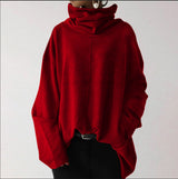 Übergroße Pullover mit Rollkragen – Rot