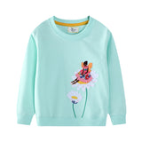 Mädchen Sweatshirt mit buntem Blumen- und Feenmotiv Drune – Rot
