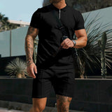 Kilian Polo mit Reißverschluss und Shorts Set – Schwarz