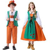 Damen nan folkloristisches Kinderdirndl mit geschnürtem Mieder und bestickter Schürze Drune – Blau 0303