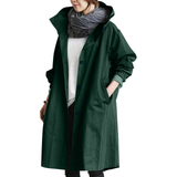 Damen Regenjacke | Mit Knopfverschluss Vorne – Smaragdgrün