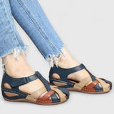 KIANA | Elegante Riemen-Wedges – Blau