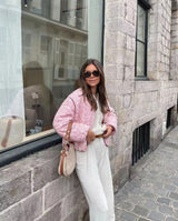 LINA | VIBRANTES PATCHWORKJACKE – Rosa