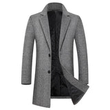 Herren eleganter Karomantel Aliams – Grau