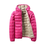 Damenjacke für die Übergangszeit | Mit Kapuze – Rosa/Beige