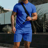 Kilian Polo mit Reißverschluss und Shorts Set – Blau