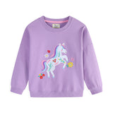 Mädchen Sweatshirt mit buntem Einhorn-Design Drune – Rot