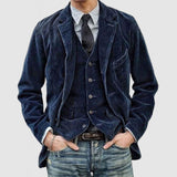 Winterjacke Herren Set Blazer Weste | Vielseitig – Blau