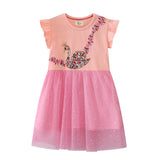 Mädchen Tüllkleid mit floralen Applikationen Drune – Rosa
