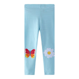 Mädchen Leggings mit buntem Schmetterlings- und Blumenapplikationen Drune – Orange