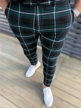 Herren-Hose mit feinem musterbild | klarer linienstil – Grün