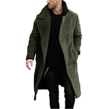 Herren eleganter Wollmantel mit klassischem Revers und doppelter Knopfleiste Aliams – Grün