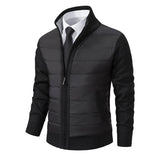 Herren-Steppjacke mit Langarmstruktur | gleichmäßige Steppung – Schwarz