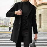 Herren eleganter Woolcoat Aliams – Schwarz