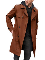 Herren eleganter Trenchcoat mit praktischen Taschen Aliams – Dunkelbraun