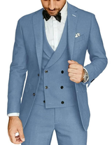 Eleganter 3-Teiliger Hochzeitsgast Anzug Für Herren | Hellblau – Himmelblau