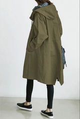 Damen Regenjacke | Mit Knopfverschluss Vorne – Armeegrün