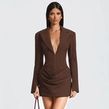 Arlixia – Elegantes, lässiges Minikleid – Braun