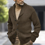 Herren kuscheliger Strickcardigan Aliams – Braun