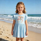 Mädchen Sommerkleid mit niedlichem Einhornmotiv und Rüschendetails Drune – Grau