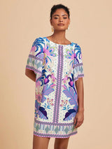 Lyra | Bedrucktes Kurzes Kleid mit Rundhalsausschnitt – Motiv 3