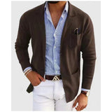 Herren modernes Strick-Sakkos Aliams – Kaffee