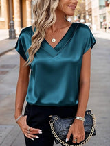 Damen Satinbluse Drune – Grün
