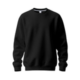 Herren nan Oversize-Rundhals-Sweatshirt aus weichem Baumwollfleece mit gerippten Bündchen Drune – Schwarz