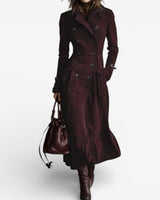 Nelie™ - Trenchcoat aus Wildleder – Dunkelbraun