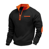 Eoghan – Fleece-Sweatshirt Mit Viertelreißverschluss – Schwarz