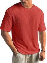 Kasper Strukturiertes Kurzarmshirt – Rot