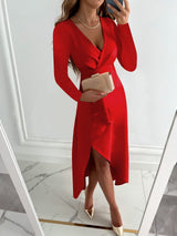 Gaby™ – Elegantes Frauenkleid aus Weichem Stoff – Rot