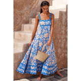 Maxikleid für Frauen mit Boho-Schrägstrich-Stil - Lumeyna – Hellblau