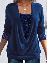 Ariellea - Soft-Touch-Bluse mit Drapierung – Blau