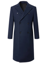 Herren eleganter Doppeltknopf-Trenchcoat Aliams – Dunkelblau