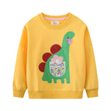 Mädchen Sweatshirt mit kreativem Dinosaurier-Design Drune – Grün