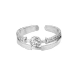 Daisy | Verstellbarer Stern Ring in Gold Zirkon – Silber