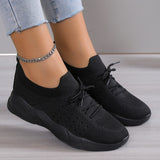 Damen nan gestrickte Slip-On Sneaker mit Memory-Fußbett und rutschfester Wellenlaufsohle Drune – Schwarz