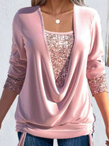 Ariellea - Soft-Touch-Bluse mit Drapierung – Rosa