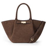 Strandtasche Damen Vegan Suede – Große Tote Bag Sommer Braun – Kaffee