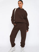 Theresia | Oversized Hoodie- und Jogger-Set für Damen – Braun