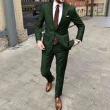 Herren Anzug | zweiteiliges Set mit Jacke und Hose – Dunkel Grün