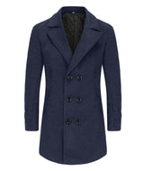 Herren eleganter doppelter Knopfmantel Aliams – Dunkelblau