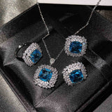 Caelith Verdane Gelber Satz | Weißgold – Blau