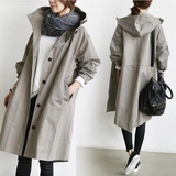 Damen Regenjacke | Mit Knopfverschluss Vorne – Grau