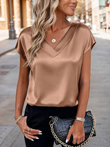 Damen Satinbluse Drune – Hellbraun