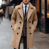 Herren doppelter Wollmantel Aliams – Khaki