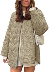 Anneliese | Gesteppe Übergangsjacke – Khaki